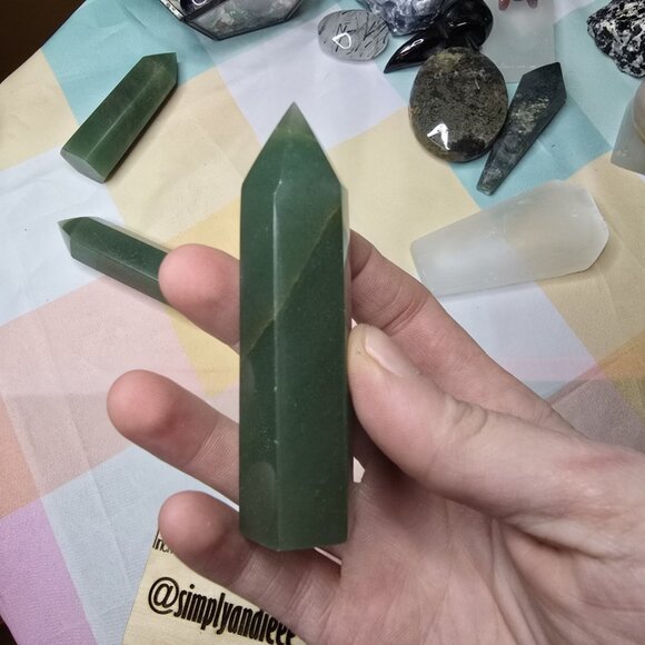 Eclectic Wallflower Other - Green Aventurine Tower 3.5 Inch – Healing Crystal Point for Heart Chakra, Luck